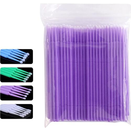 200pcs/lot Micro Disposable Eyelash Brushes Individual Eyelashes Extension Applicators Sticks Mascara Makeup Brush Cotton Swab