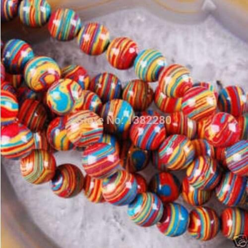 ! Wholesale 6mm red Multicolor Turkey Stone Loose Beads 15" 2 pcs/lot fashion jewelry JT6409