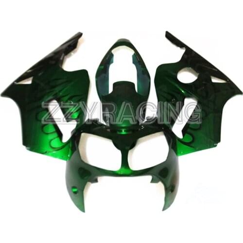 Complete Fairings Fit for Kawasaki ZX12R 2000 2001 ZX-12R 00 01 Injection ABS Plastic Motorcycle Bodywork Green Black Flames