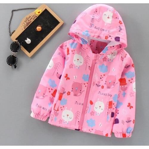 Girls Casual Windbreaker Waterproof Raincoat Spring Children Outerwear Hooded Coats Kids Clothes Breathable Windproof Jacket