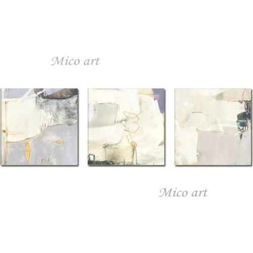 Hand-painted 3PCS Light Color Abstract Oil Painting No Frame Wall Hangings Art Hot Selling 3 Panels Canvas Wall Art For Decor