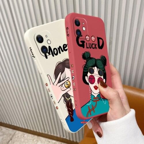 Popular Sunny Girl Phone Case For iPhone 12 Pro Max 11 X XS XR XSMAX SE2020 8 8Plus 7 7Plus 6 6S Plus Liquid Silicone Cover