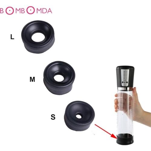 Male Silicone Penis Pump Sleeve Ring Cock Pump Seal Trainer Enlarger Accessories Cock Erection Exerciser Adult Sex Toys for Men