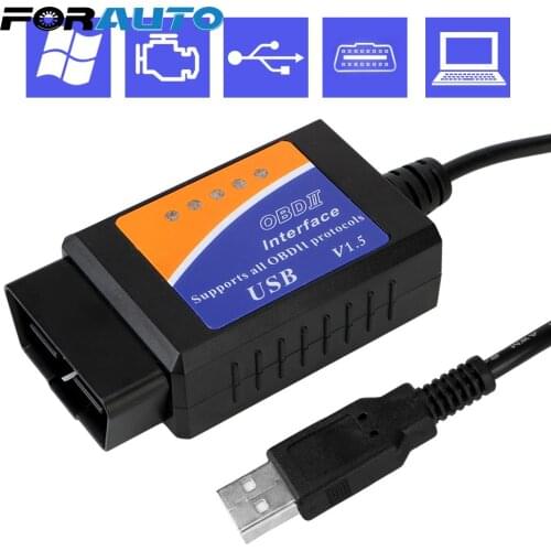 ELM327 USB V1.5 OBD 2 Scanner Code Reader for Ford Mazda Lincoln ELMconfig HS MS-CAN Auto Repair Tools Programming Unlock
