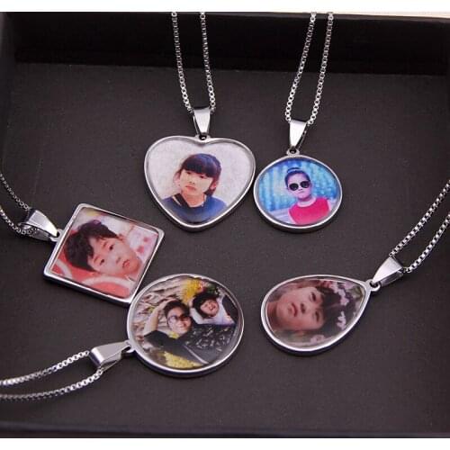 SUQI Family Mothers Day Gift Lover Custom Photo Memory Medallion Solid Chain Hip Hop Pendant Necklace Personalized Jewelry Gift