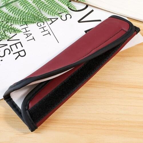 Embossed Leather Car Safety Belt Covers Shoulder High Quality Leather Comfort And Breath Pad Protection Padding Auto Accessories