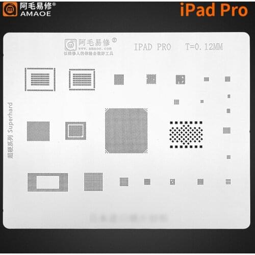 Amaoe BGA Reballing Stencil For iPad Pro 12.9 10.5 9.7 CPU Wifi Nand Power RAM Audio IC Chip Tin Plant Net Steel Mesh