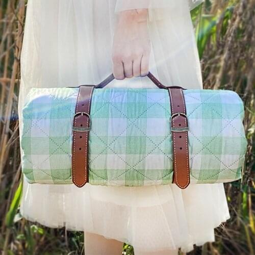 Outdoor Pad Picnic Moisture-proof Mat Picnic Blanket Folding Leather Fixing Strap Blanket Camping Picnic Mat