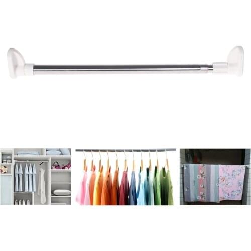 Extendable Telescopic Rods Shower Curtain Poles Clothes Wardrobe Organizer Rack 50cm-80cm