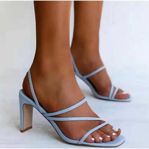 2021 New Summer Fashion Open Toe High Heels Party Shoes Women Sandals Mujer Fashion 9cm Womens Sandals High Heels