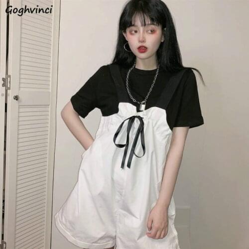 Rompers Women Loose Summer Breathable Simple All Match Womens White Playsuits Plus Size High Quality Females Kawaii Hot Sale