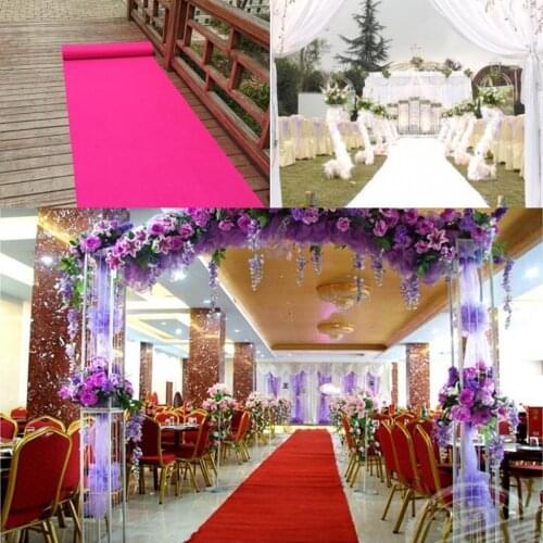 1 m Wide X 25 M/roll Fashion Wedding Aisle Runner Carpet Non -woven Wedding T Station Decoration Carpets Shooting Props