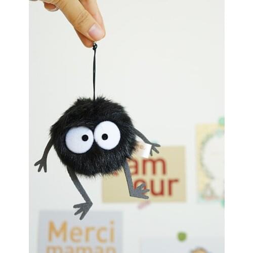 1pc Plush Toys Spirited Away Totoro Small Pendant Plush Toy Black Carbon Coal Ball Dust Elf Doll