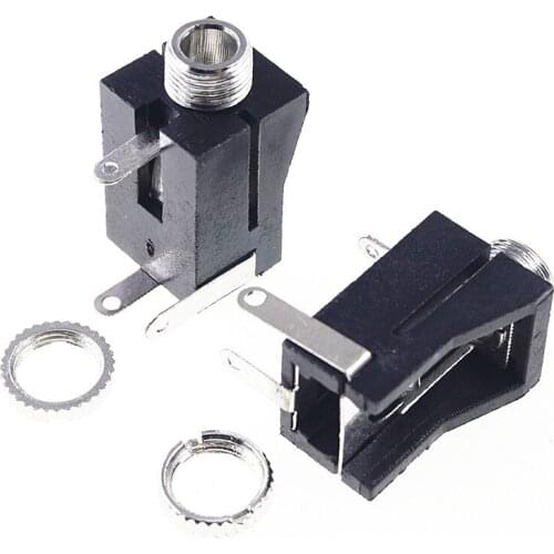 10pcs Screw Phone Jack 3.5mm 3 pin mono channel socket for 2 poles earphone plug through hole DC30V 0.5A