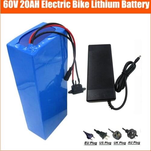 High Power 1500W 60V 20AH Battery 2000W 60V 30AH 16S Lithium 18650 Electric Bike Battery with 67.2V 2A Charger Free Customs Fee