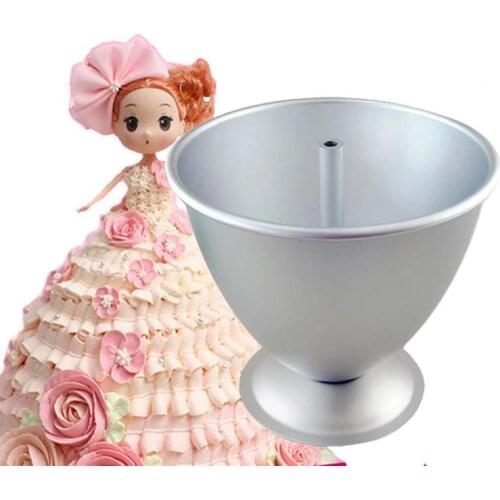 3D 8'' Cake Mold Decorative Semicircle Princess Doll Dress Cake Pan Cake Baking Pan Pettidress Cake Mold
