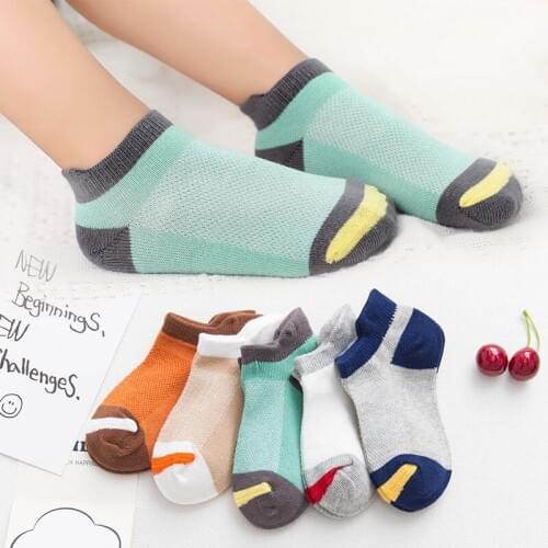 5Pairs/Lot Summer ChildrenS Socks1-15 Years ChildrenS Thin Cotton Socks Boys And Girls Cotton Baby Socks drop Shopping