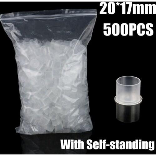 White) 20mm TATTOO INK CUPS Caps 500 pcs Pigment Supplies Plastic Self-standing Ink Cups free shipping