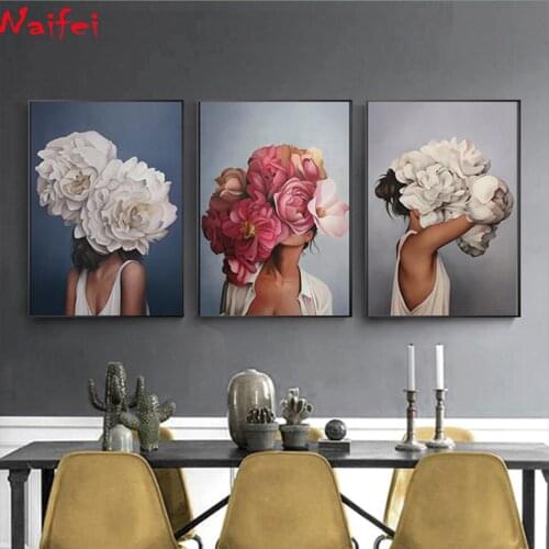 5D diy Diamond Painting Big flower fashion woman Cross Stitch Full diamond embroidery diamond Mosaic pattern beaded embroidery