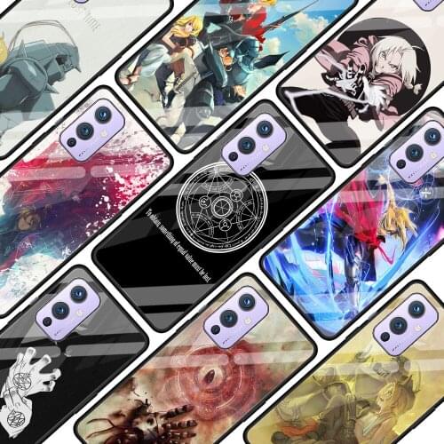 Anime FullMetal Alchemist Luxury Tempered Glass Phone Case For OnePlus 8T 7 Pro 8 Nord 5G 9 8 7T 9R Z Shell Coque Capa