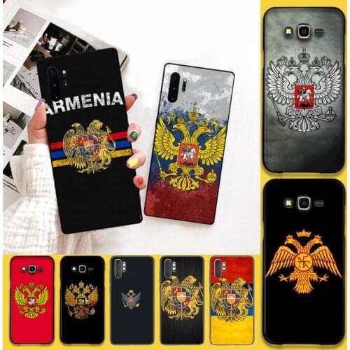 CUTEWANAN Armenia Albania Russia flag Emblem Coque Shell Phone Case For Samsung Galaxy J7 J8 J6 Plus 2018 Prime Note 7 8 9 10pro
