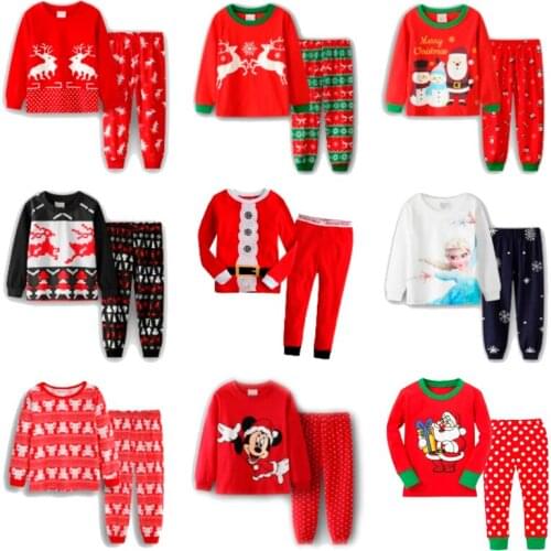Kid Pajamas Set Baby Boy Clothes Girl Sleepwear Nightwear Children Xmas Moose Fairy Christmas Pyjamas Minnie pajamas sleepwear