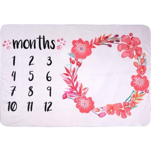 Baby Monthly Milestone Blanket Extra Soft Premium Fleece Perfect Size for Photo Baby Month Blanket for Girl and Boy 75*100 cm