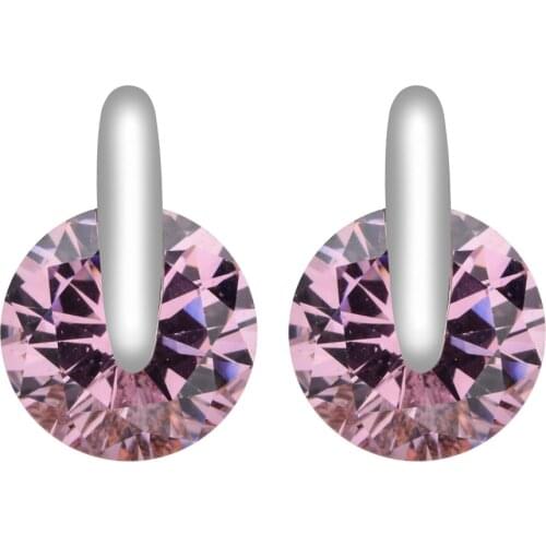 Round multi-color trendy zircon earrings Simple zircon earrings for women/girls ER-255