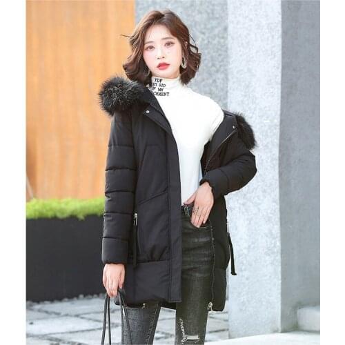 Long Cotton Jacket Women For Elegant Coats Winter 2021 New Fashion Parkas Fur Collar Casual Chinese Style Jackets Y305
