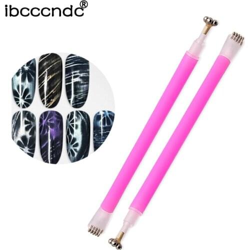 Nail Art Magnet Stick Cat Eyes Double Headed Magnet for Nail Gel Polish 3D Line Strip Effect Strong Painting Magnetic Pen Tools