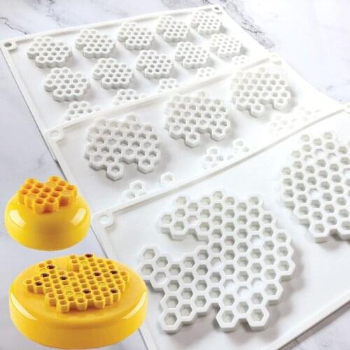 Meibum Honeycomb Silicone Cake Molds Fondant Moulds Cupcake Dessert Decoration Kitchen Bakeware Mousse Pastry Baking Tools