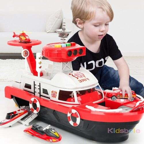 Kids Toys Simulation Track Boat Toy Vehicles Music Light Toy Ship Model Toy Car Parking Boys Toys Childrens Birthday Gifts