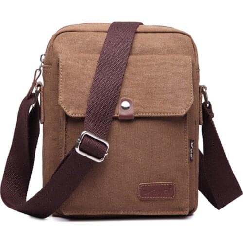 Mens Small Satchel Canvas Shoulder Bag Leisure Business Korean Mens Bag