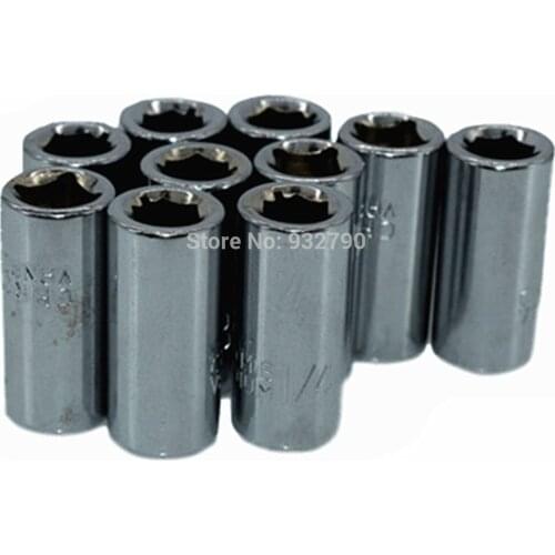 Pack of 10 Bit Adaptor 1/4-inch Square to 1/4-inch Hex Socket Bit Holder 6.3mm to 6.3mm Screwdriver Bits Adapter Holder
