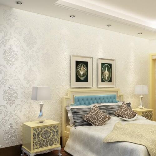 Living room bedroom hotel clothing store wallpaper high-grade sprinkling gold European 3d luxury beige white non-woven wallpaper