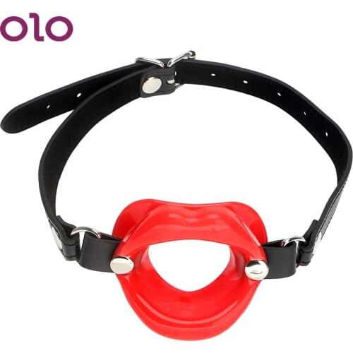 OLO Rubber Lips Sex Toys for Couples Oral Fixation Fetish Sex Shop Leather O Ring SM Bondage Adult Product Open Mouth Gag