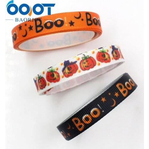 OOOT BAORJCT 1781715 , 10MM cartoon Halloween Printed grosgrain ribbon,Clothing accessories jewelry,DIY Handmade gift wrapping