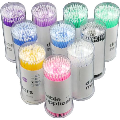 HOT 100 pcs Disposable MicroBrush Eyelash Mascara Wands Lash Swab Micro Brushes Eyelash Extension women MakeupTools
