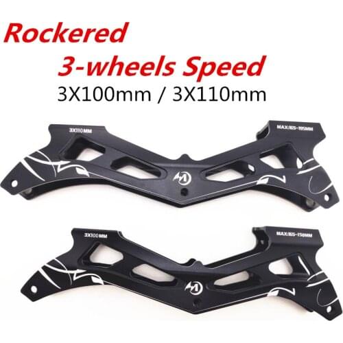Rockered inline speed skates frame 3 wheels skating base classics soporte 110mm 100mm FSK 150mm 165mm 195mm mount 7075 rock CNC