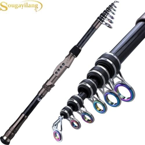 Sougayilang 1.8-3.6m Telescopic Fishing Rods UltraLight Weight Carbon Fiber Spinning Rod for Saltwater Freshwater Fishing Poles