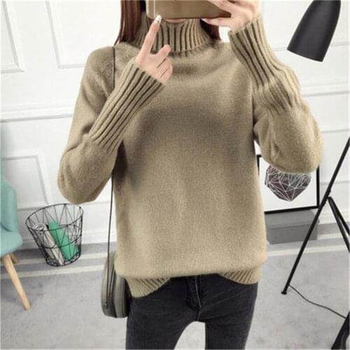 Women 2018 Autumn Winter Turtleneck Sweater New Design Green Thick Tricot Women Sweater And Pullover Female Jumper Tops ZY4398