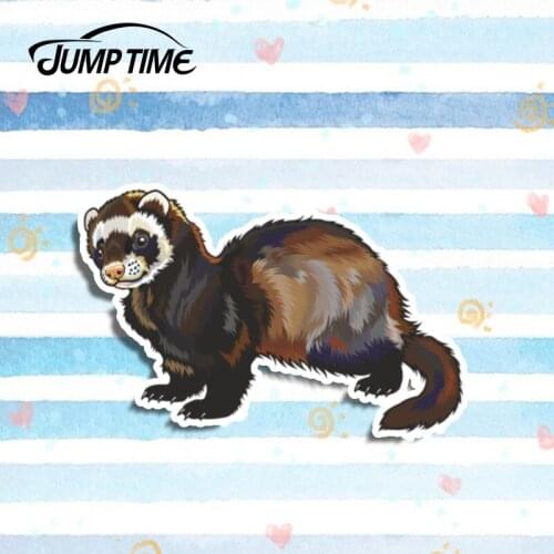 Jump Time 13cm x 6.5cm Animal Ferret Funny Car Sticker Window Bumper Notebook Laptop Decal Car Styling Auto Motor Decor Graphics