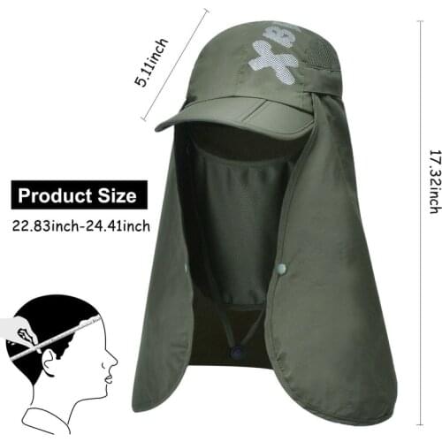1 Pc Outdoor Sunscreen Fisherman Hat with Bib Face Flap Hat Windproof Hiking Fishing Insect-proof Hat