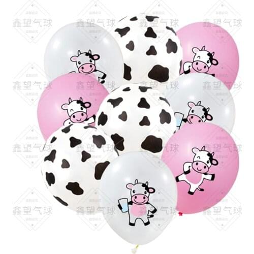 10/20pcs White Animal Cow Latex Balloons Cow Helium Ballons Baby Shower Cow Birthday Party Decor Farm Animals Theme Balloons
