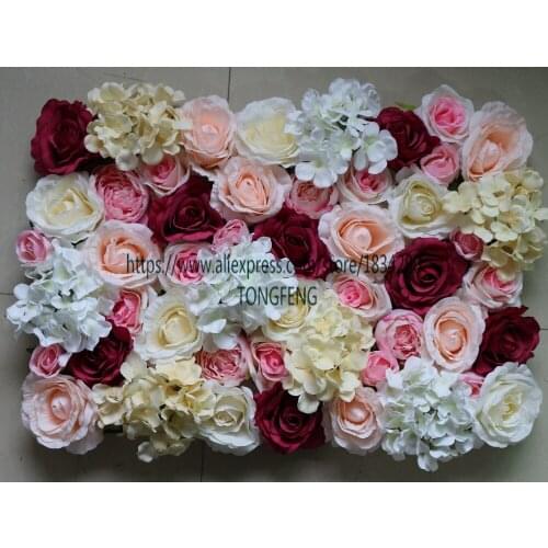 10pcs/lot mixcolor Artificial silk rose and hydrangeaflower wall wedding background decoration Arches flower TONGFENG
