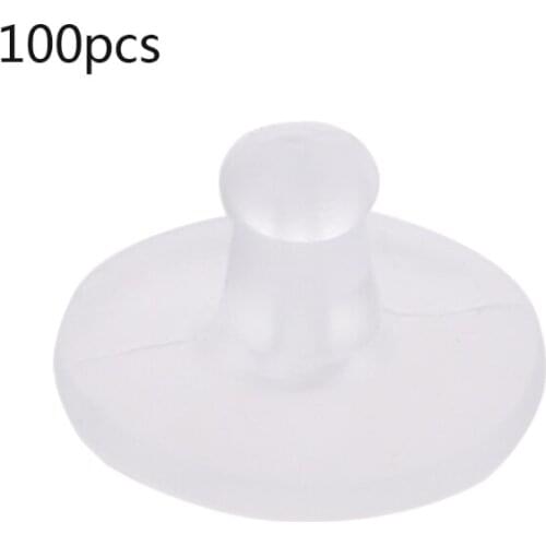 100pc Clear Rubber Earring Safety Back Bullet Clutch Earring Pad Jewelry Finding X7YC