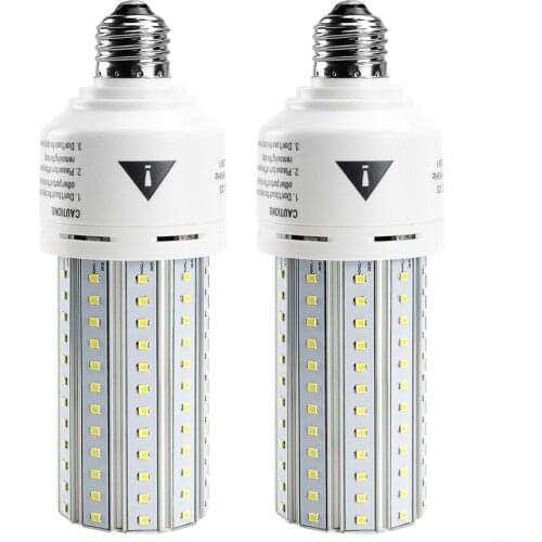 2 Pack 500W Equivalent LED Corn Light Bulb 7500 Lumen Large Area Daylight White for Indoor Outdoor Garage Warehouse Factory