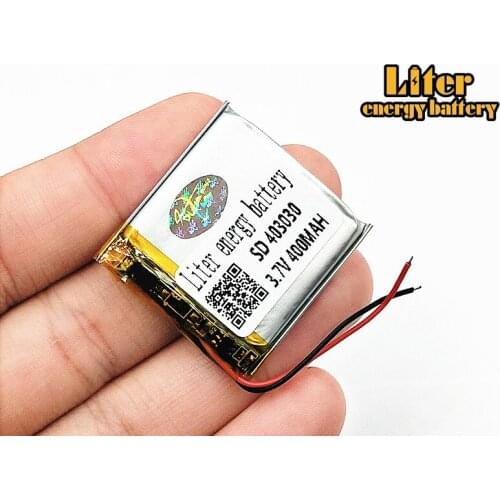 3.7V,400mAH,[403030] Polymer lithium ion / Li-ion battery for TOY,POWER BANK,GPS,mp3,mp4,MP5 Smart Watch,Power Bank Speaker