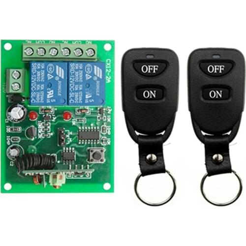 433MHz Wireless Remote Control Light Switch 10A Relay Output Radio DC12V 24V 2CH 2 CH Receiver Module + Belt buckle Transmitter