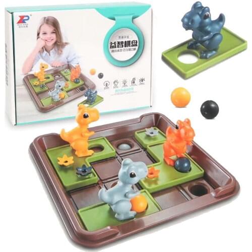 60 Levels Double Challenge Dinosaur Puzzle Board ChildrenS Parent-Child Interaction Training Logical Thinking Game Kids Gifts